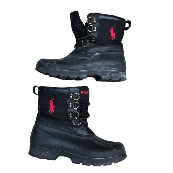 Polo Ralph Lauren Crestwick Black Duck Boots Size 9 - Picture 1 of 5